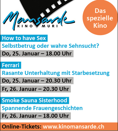 Kino Mansarde, "Smoke Sauna Sisterhood", 18.00 Uhr, "Ferrari", 20.30 Uhr, www.kinomansarde.ch