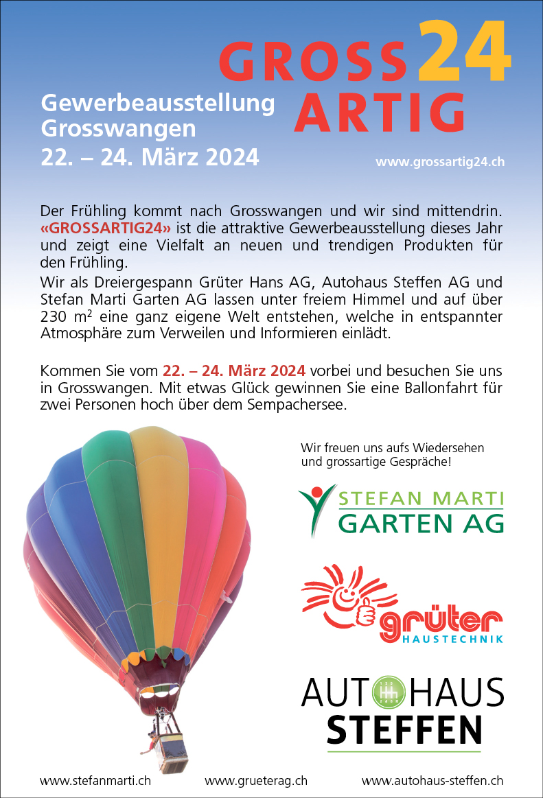 Gewerbeausstellung Grossartig24, eine Vielfalt an neuen und trendigen Produkten, www.grossartig24.ch
