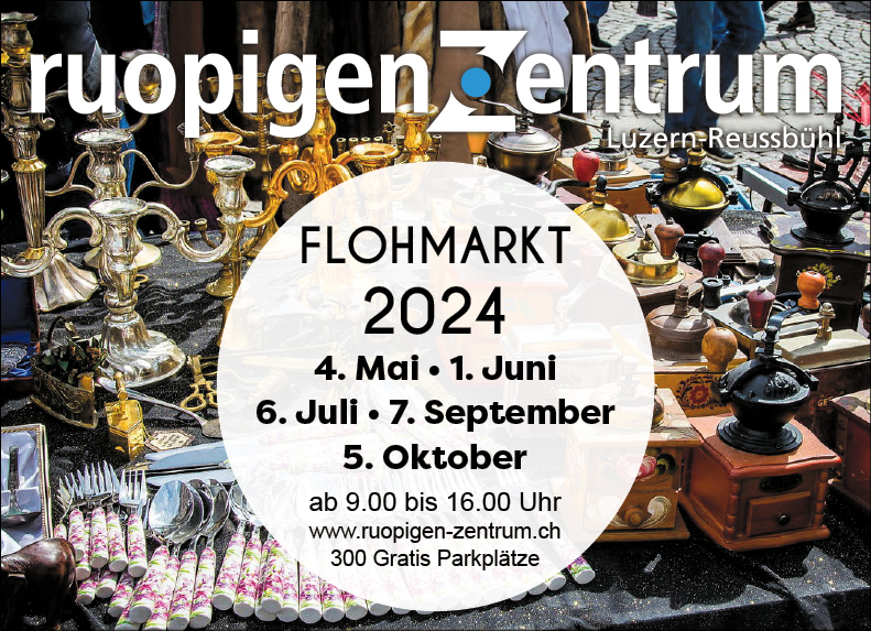 Flohmarkt Ruopigen-Zentrum, 09.00 bis 16.00 Uhr, www.ruopigen-zentrum.ch